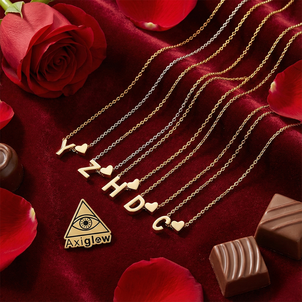 Tiny Heart Dainty Initial Letter Necklace (Gold / Silver)