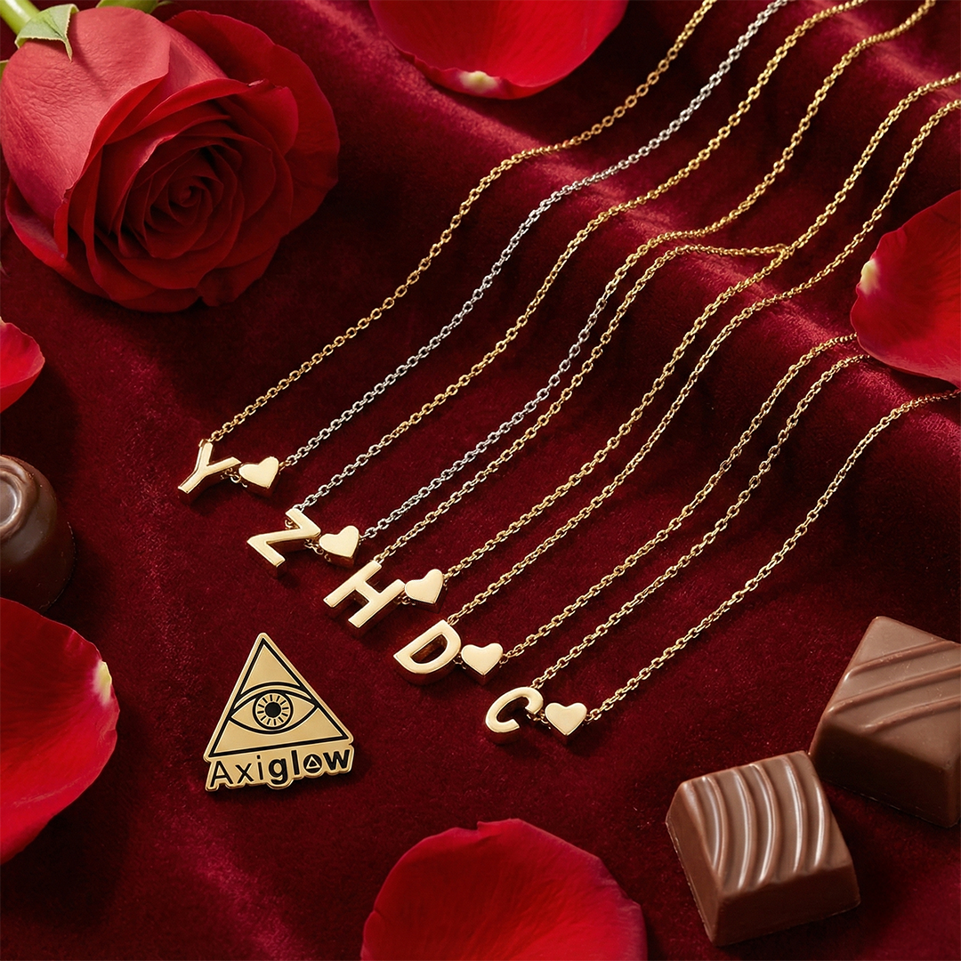 Tiny Heart Dainty Initial Letter Necklace (Gold / Silver)