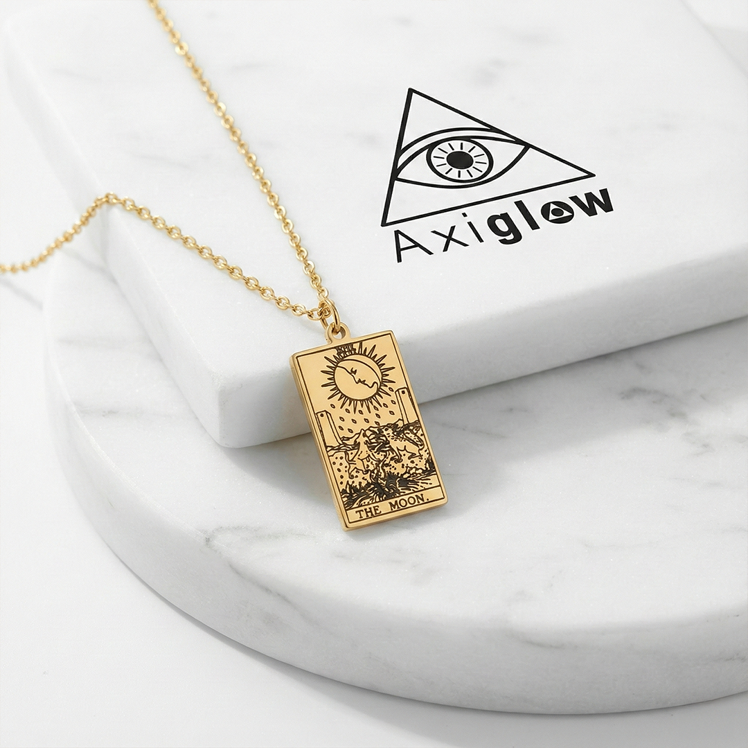 Tarot Cards Stainless Steel Necklace - Wealth Amulet Classic Tarot Major Arcana Divination Charm