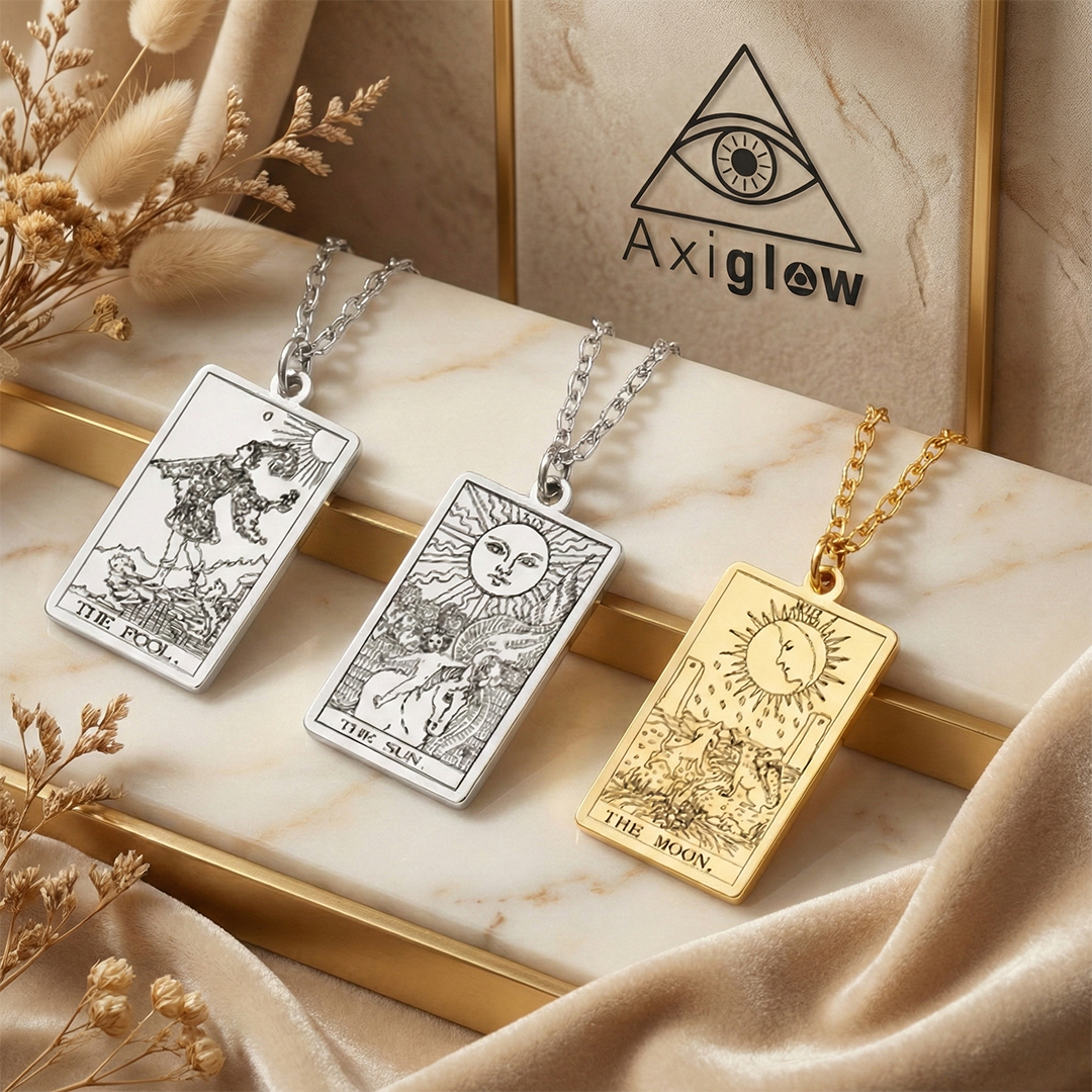 Tarot Cards Stainless Steel Necklace - Wealth Amulet Classic Tarot Major Arcana Divination Charm