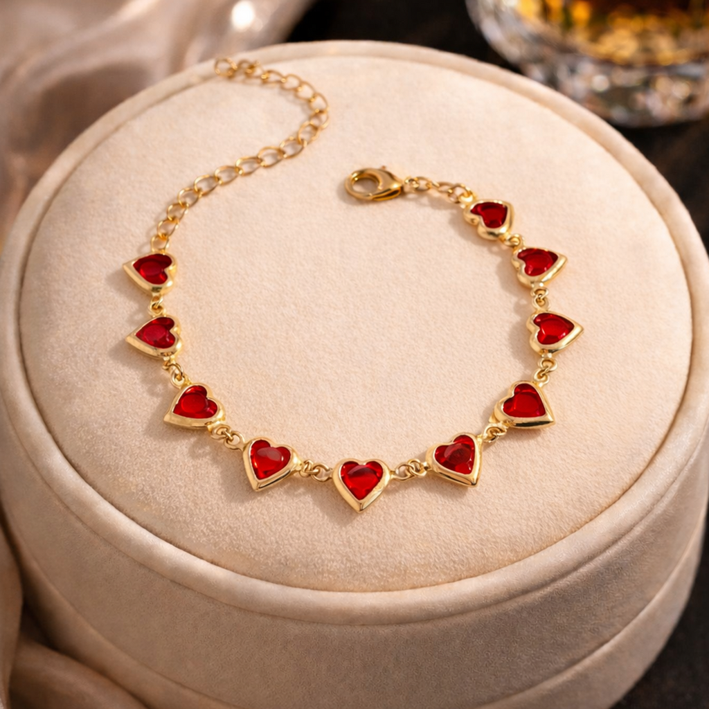 Exquisite Red Heart-Shaped Bracelet - Valentine's day gift