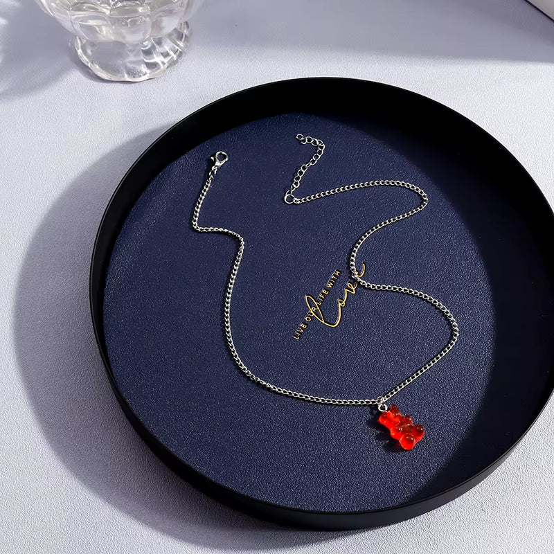 Candy Colors Gummy Bear Necklace 