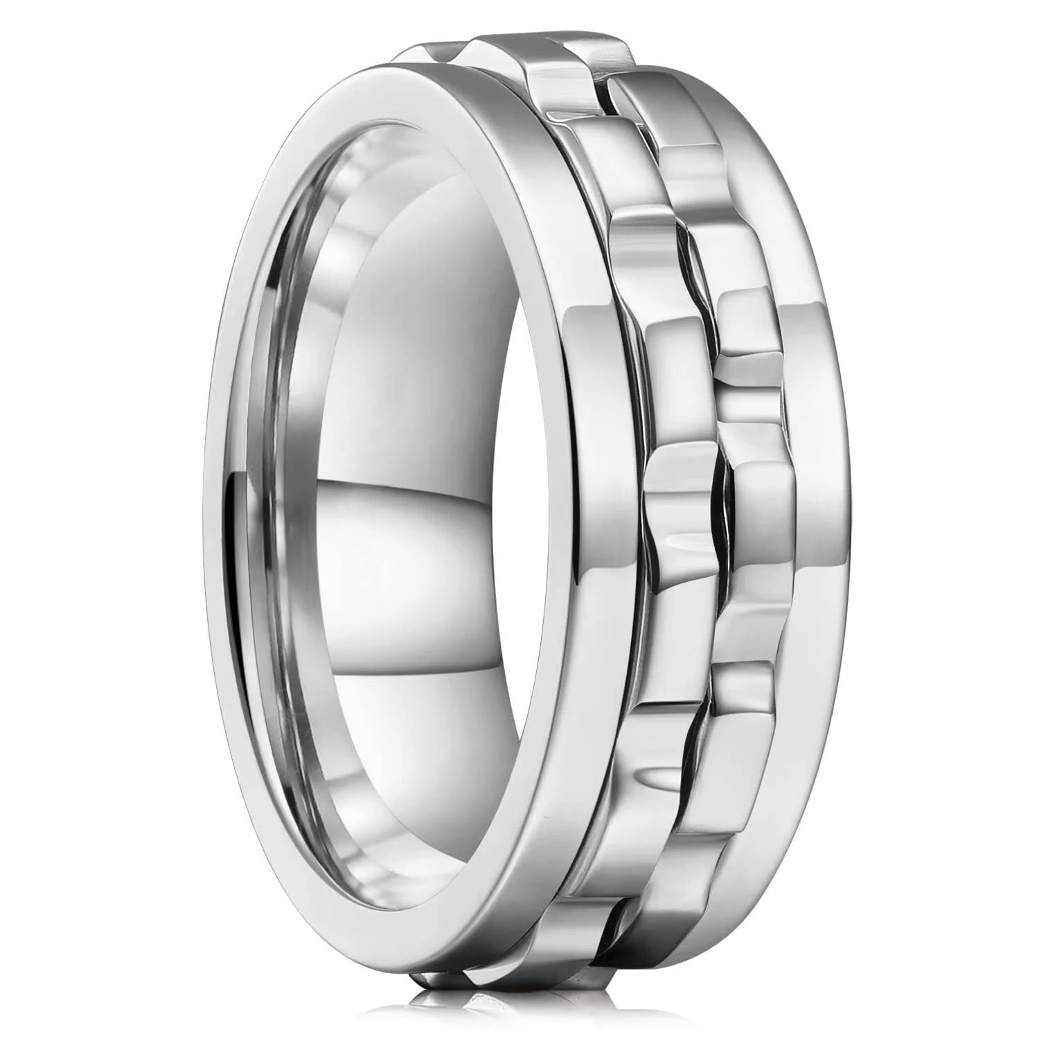 Rotating Anxiety Fidget Ring - Titanium Steel