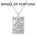 Tarot Cards Stainless Steel Necklace - Wealth Amulet Classic Tarot Major Arcana Divination Charm 
