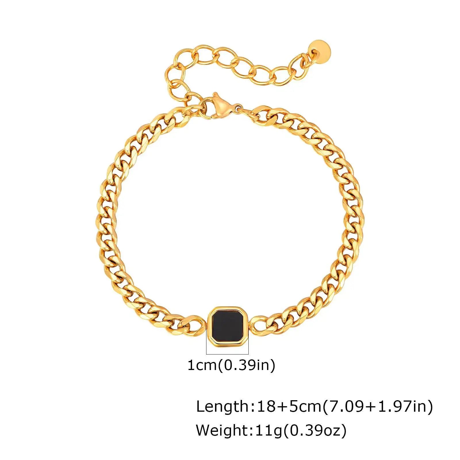 5Mm Width Adjustable Chain Bracelet for Men, Stainless Steel Acrylic Six