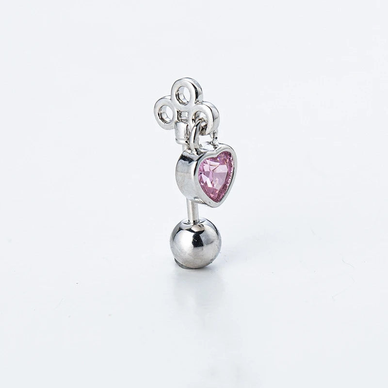 Love Wings Fairy Wand Silver Color 316L Stainless Steel Ear Bone Nail for Women