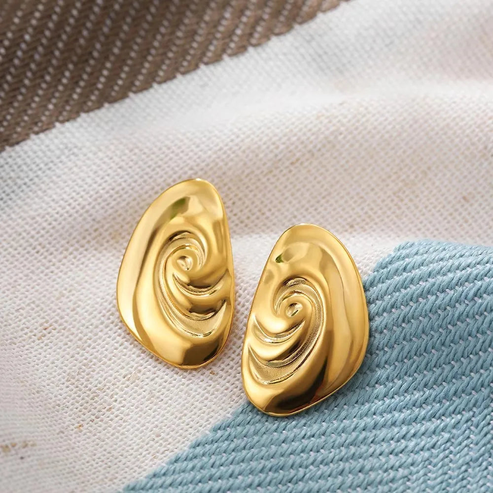 Fashion Glossy Three-Layer Textured Intersecting Knot Earrings