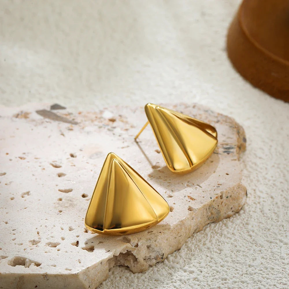 Fashion Glossy Three-Layer Textured Intersecting Knot Earrings