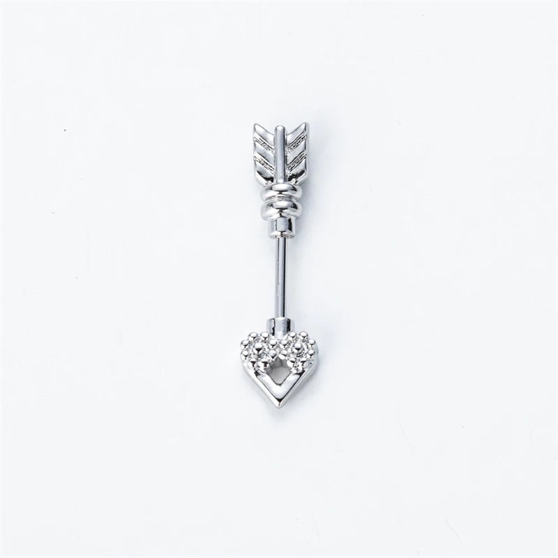 Love Wings Fairy Wand Silver Color 316L Stainless Steel Ear Bone Nail for Women