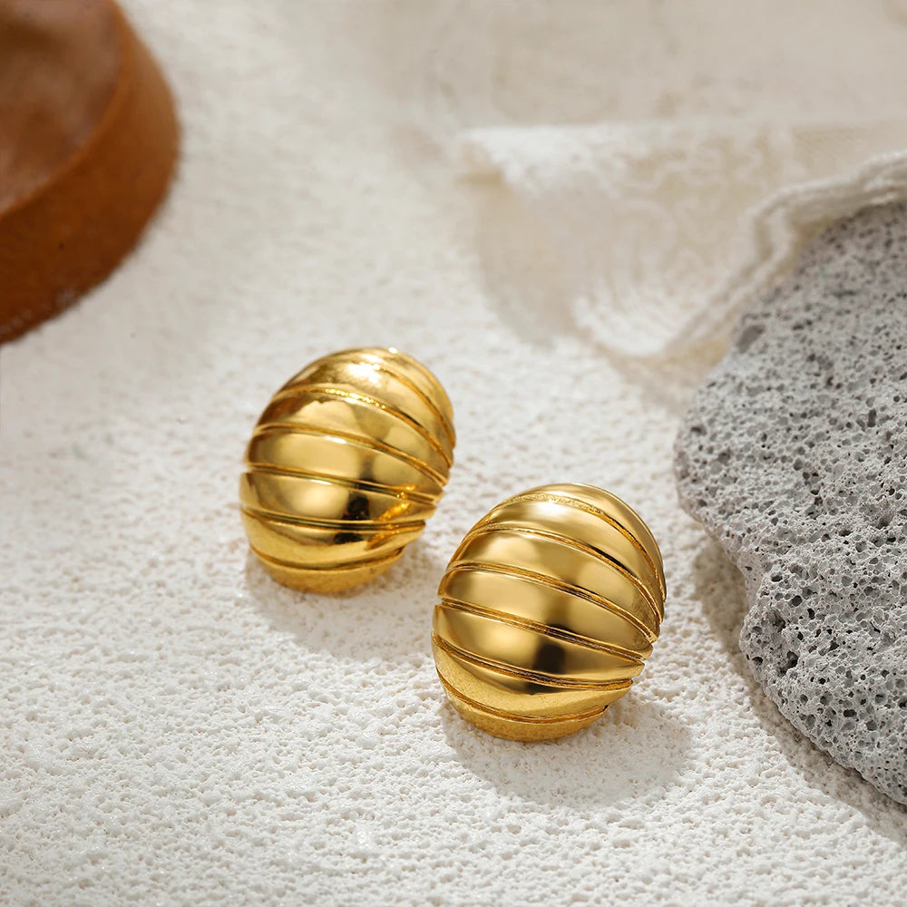 Fashion Glossy Three-Layer Textured Intersecting Knot Earrings