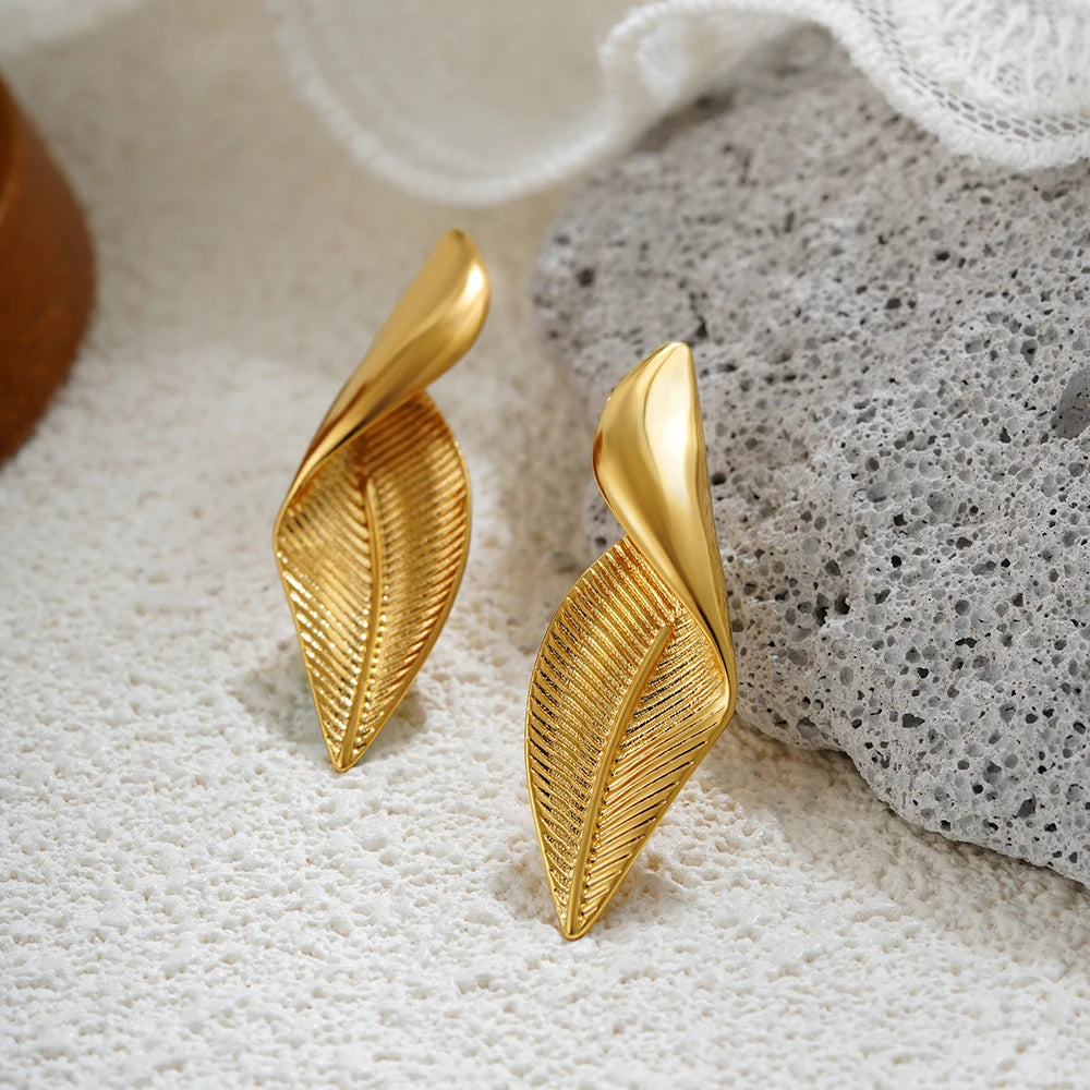 Fashion Glossy Three-Layer Textured Intersecting Knot Earrings