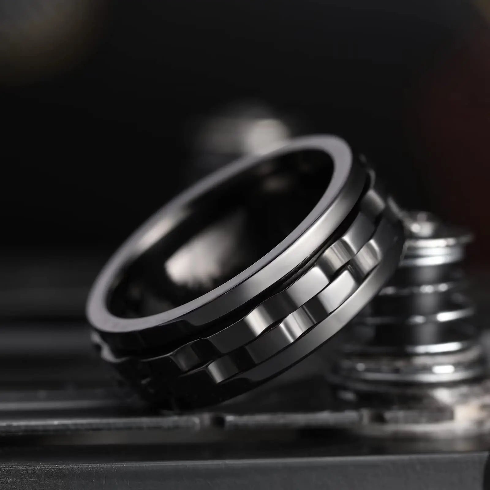 Rotating Anxiety Fidget Ring - Titanium Steel