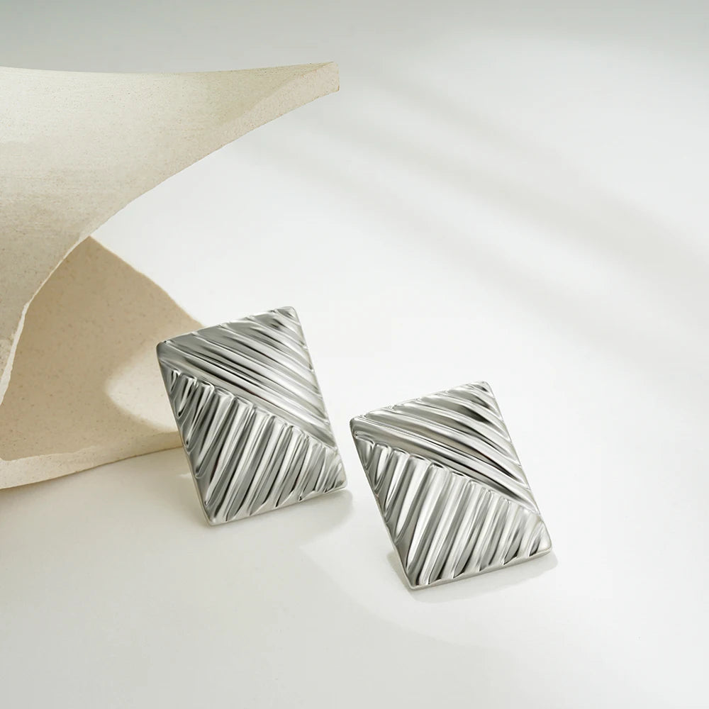 Fashion Glossy Three-Layer Textured Intersecting Knot Earrings