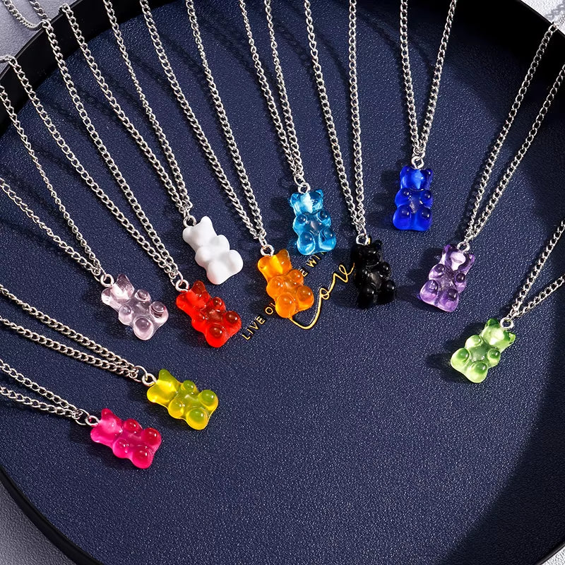 Candy Colors Gummy Bear Necklace 